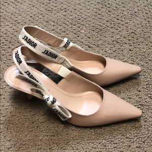 Barely worn DIOR slingbacks. Nude.